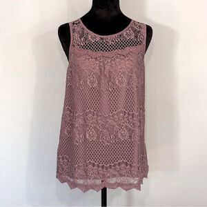Maurice’s | Purple Pink Lace Women’s Tank Top Sleeveless Blouse Size S